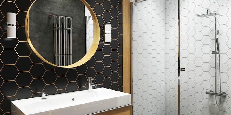 carrelage dans une douche à l'italienne