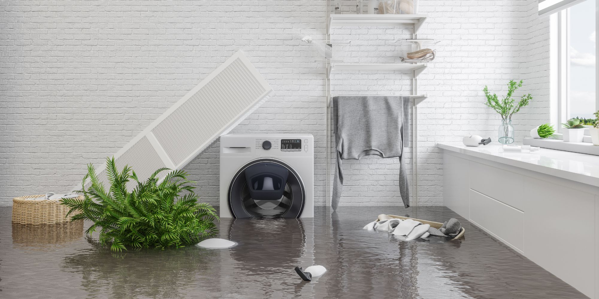 Fuite d'eau dans une salle de bain