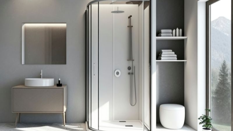 cabine de douche dans une salle de bain moderne