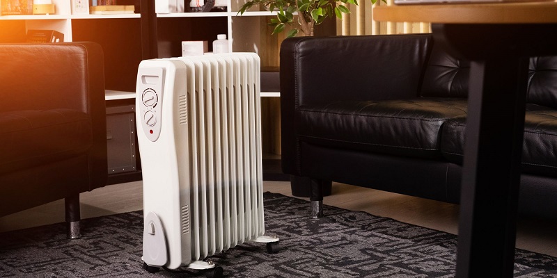 radiateur bain d'huile d'appoint dans un salon