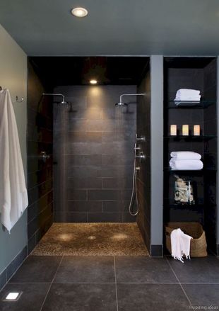 douche italienne avec deux pommeaux