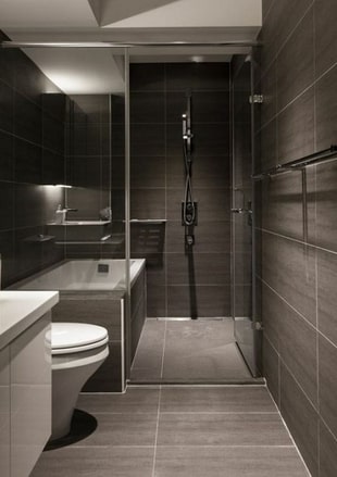 douche italienne avec baignoire accolée