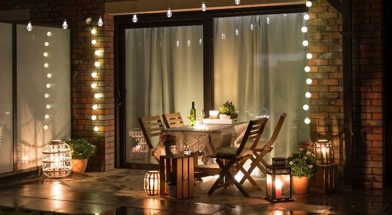 éclairage d'une terrasse