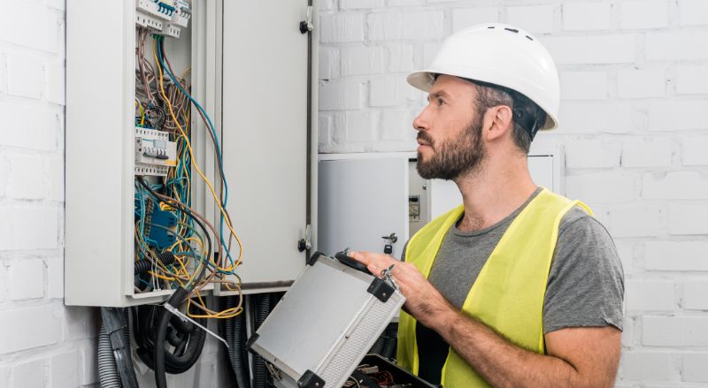 éléctricien qui regarde un compteur électrique