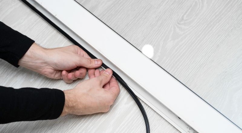un artisan change le joint detancheite dune fenetre en pvc