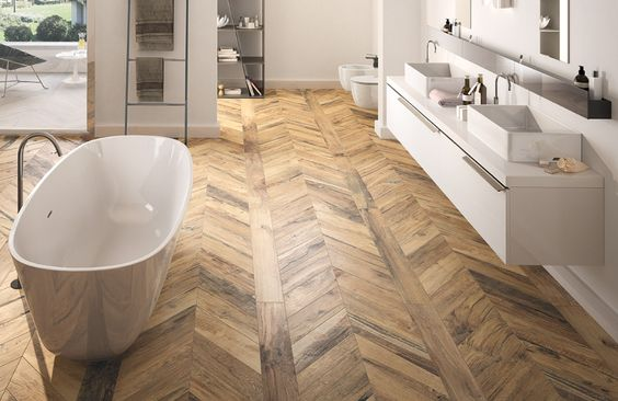 carrelage imitation parquet salle de bain