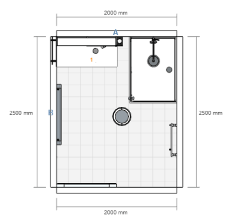 Plan d'une salle de bain de 5m²