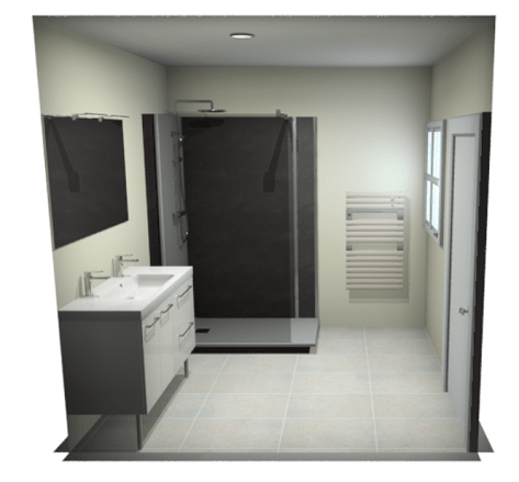 Salle de bain de 6m² en 3D