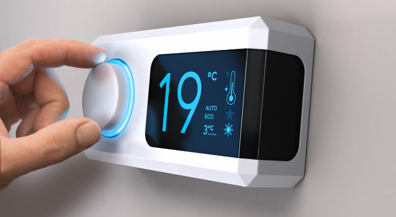 thermostat réglé à 19 degré en mode éco