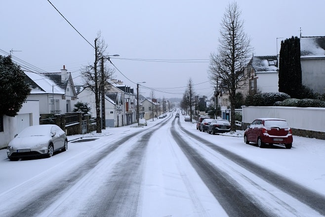 Avenue de Verdun à Vannes en Hiver